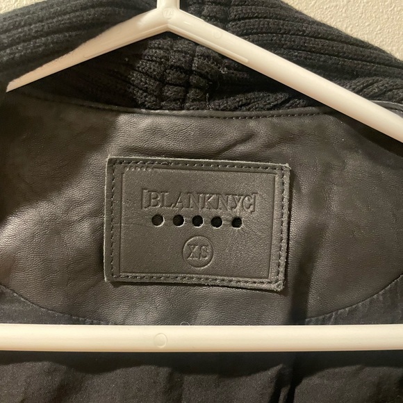 Black BlankNYC Leather Cardigan Jacket - Picture 3 of 8